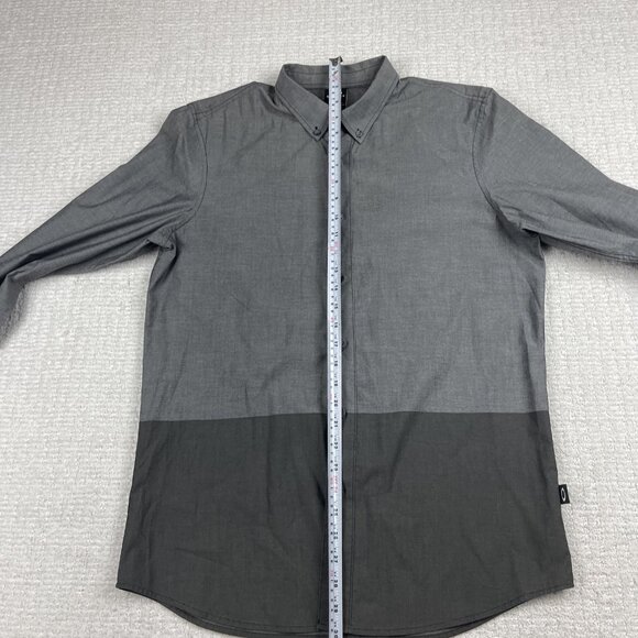 Oakley Shirt Gray Color Block Button down Long Sleeve Men Sz M Slim Fit - Picture 10 of 16